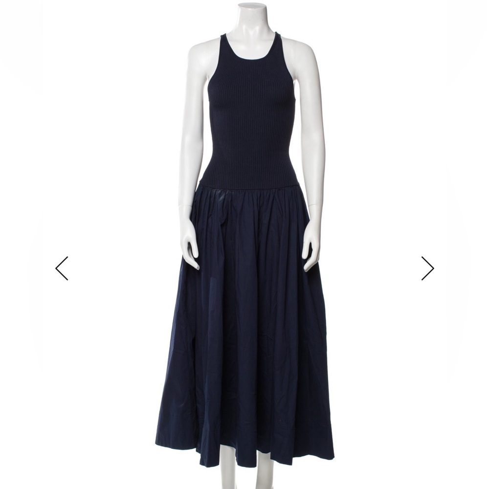 STAUD Navy Dropwaist Maxi Dress